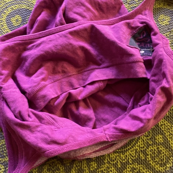 Prana Camisole Hemp cotton stretch ruffle shelf bra pink purple magenta medium M - Picture 7 of 11
